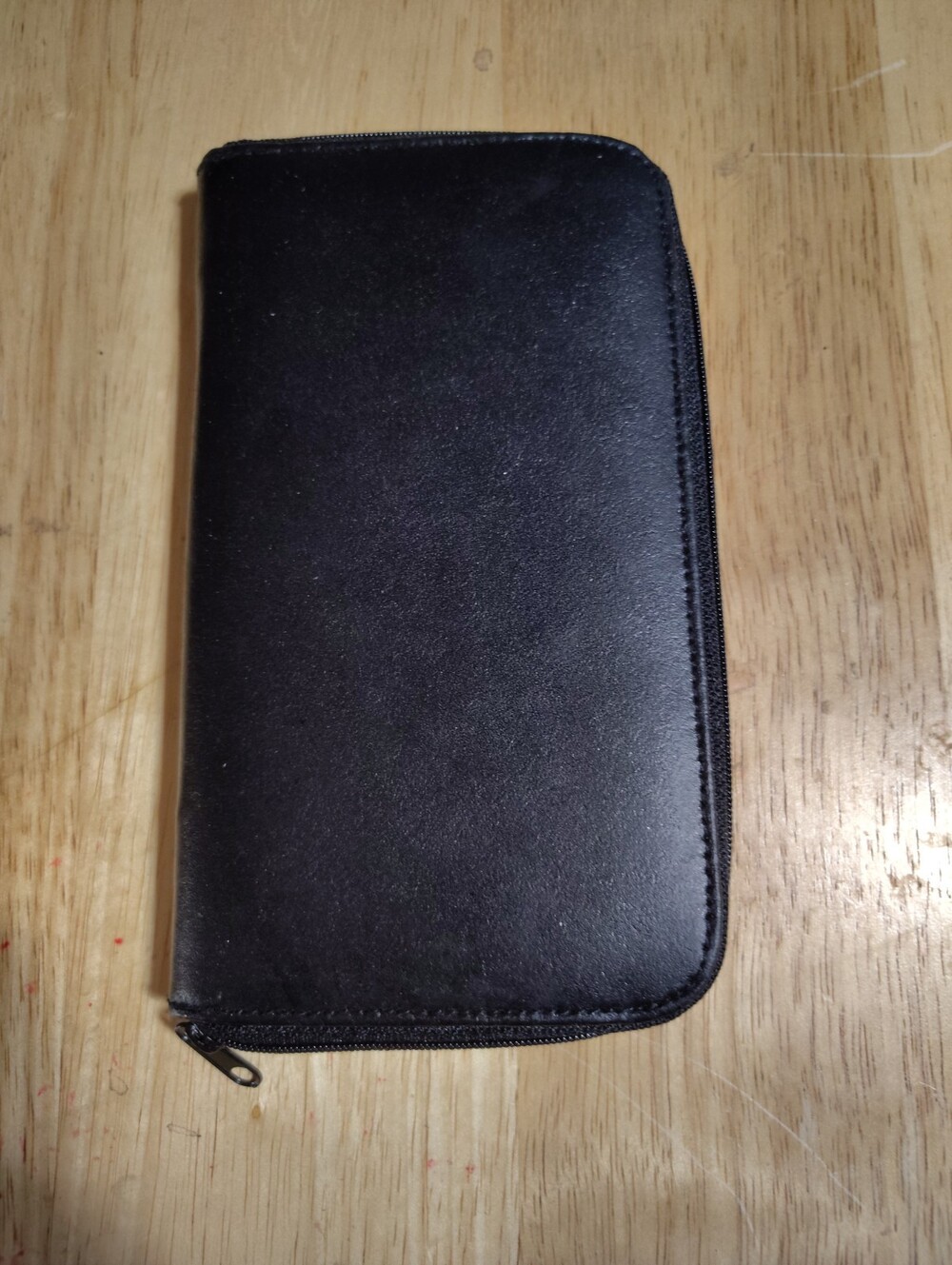 Black Wallet Women's Vinyl Zipper